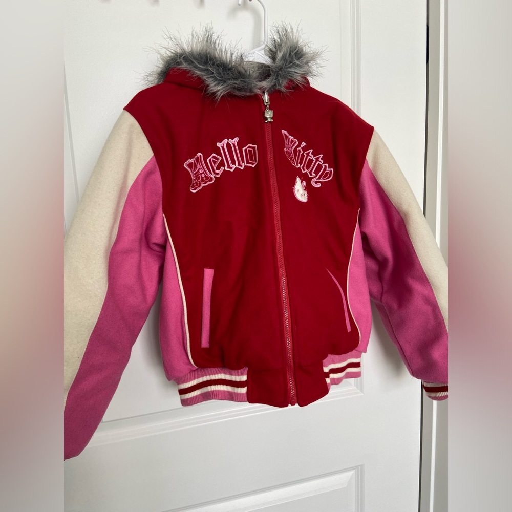 Hello Kitty reversible letterman jacket. Never worn in perfect condition.
